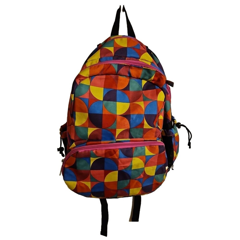 Wildkin Backpack Multicolored Circle Design 16" Bookbag Kids Adult School Daypac
